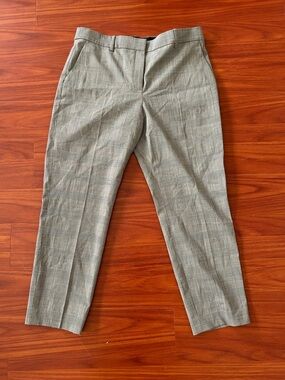 Theory  Plaid Dress Pants - Light Gray